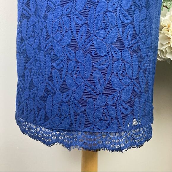 LONDON TIMES dress | lace | blue | size 4 - Picture 3 of 9